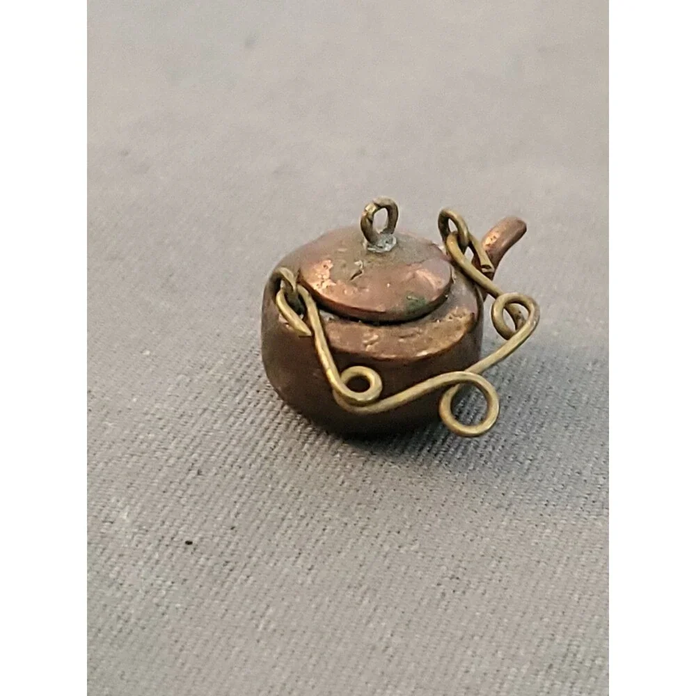 Antique Copper Penny Miniature Tea Kettle One Cent ½